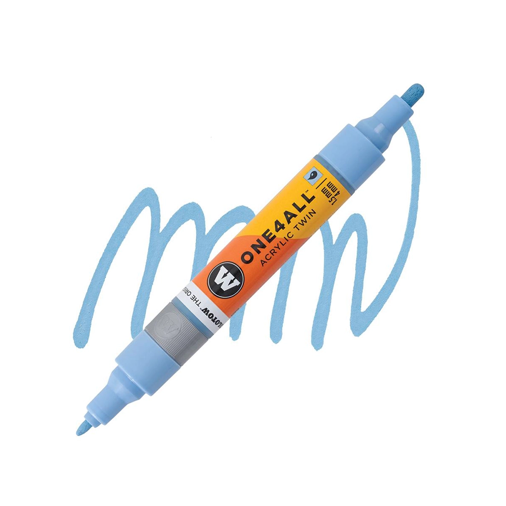 Molotow ONE4ALL Acryl Twin двустранен акрилен маркер, 1,5 + 4 мм, светъл керамичен пастел